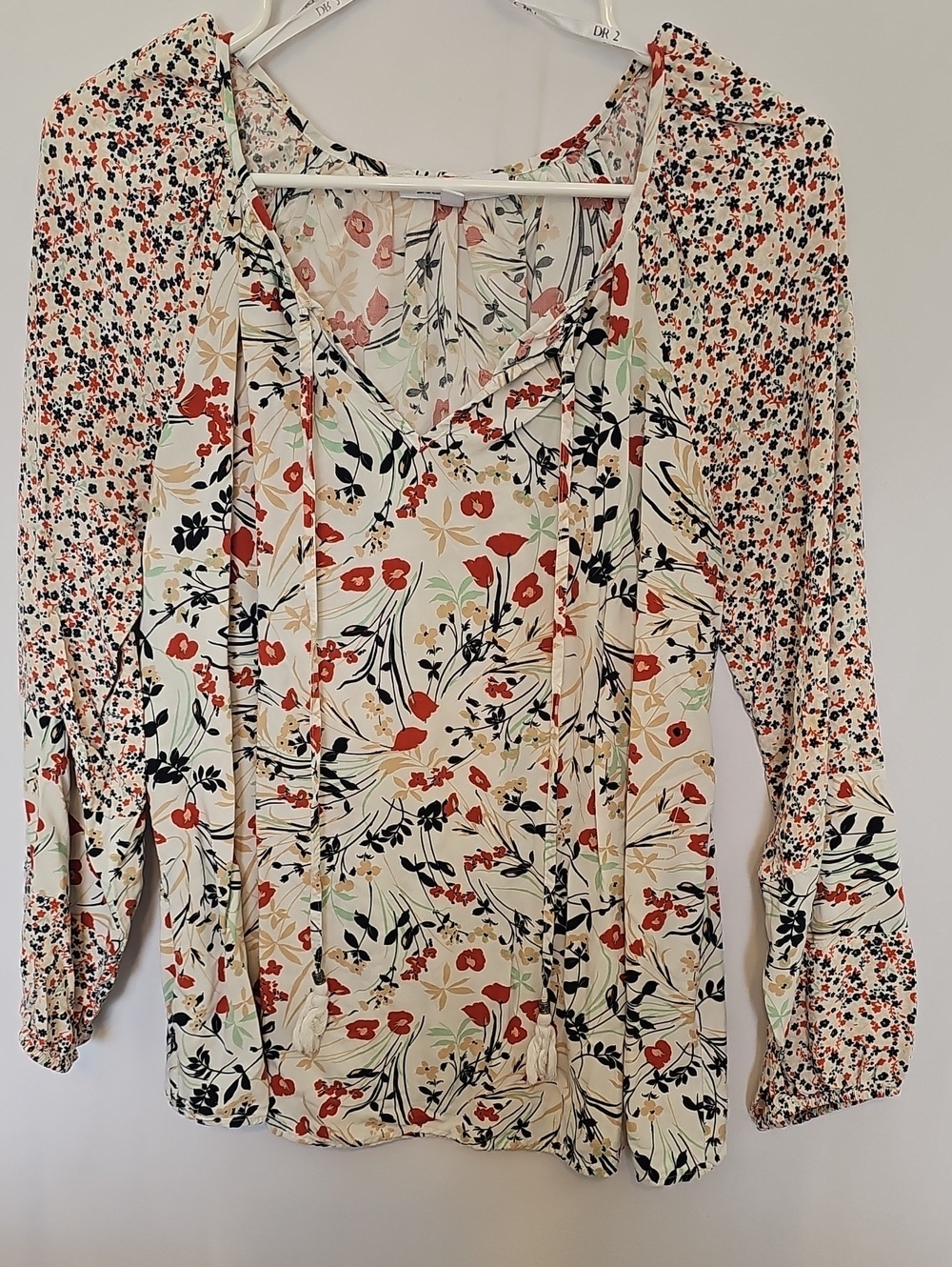 DR2 Floral Mixed Print Peasant Blouse – Women's Medium